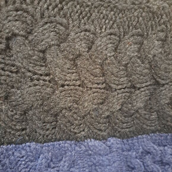 Boden Size 16 Cable Knit Sweater Black & Blue Wool/Alpaca Blend Warm Winter - Picture 3 of 9